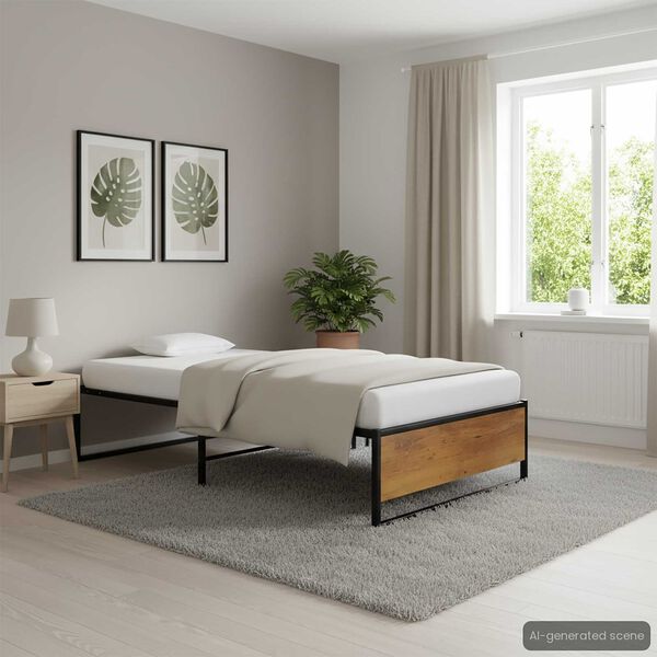 vidaXL Giroletto Nero in Metallo 100x200 cm