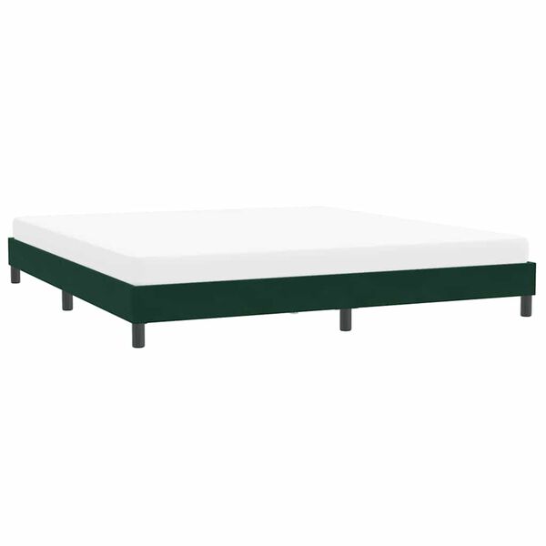 vidaXL Giroletto senza Materasso Verde Scuro 200x210 cm in Velluto