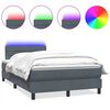 vidaXL Letto a Molle con Materasso e LED Grigio Scuro 120x210 cm Velluto
