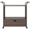 vidaXL Carrello da Bar con Cassetto Marrone 100x45x97 cm in Polyrattan