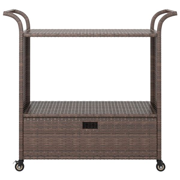 vidaXL Carrello da Bar con Cassetto Marrone 100x45x97 cm in Polyrattan