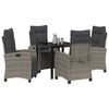 vidaXL Set da Pranzo per Giardino con cuscino 5 pcs Grigio polyrattan
