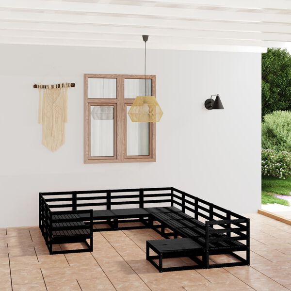vidaXL Set Divani da Giardino 11 pz in Legno Massello di Pino