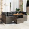vidaXL Set Divani da Giardino 7 pz con Cuscini Grigio in Polyrattan