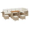 vidaXL Set Divano da Giardino 10 pcs Beige polyrattan