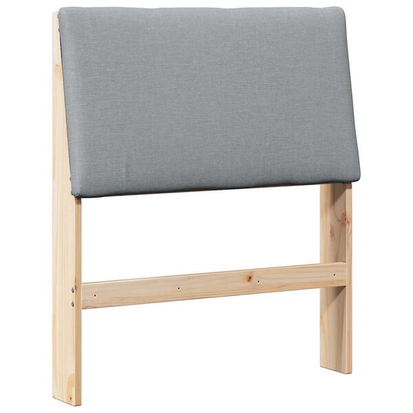 vidaXL Testiera imbottita Grigio chiaro 75 cm Pino massello