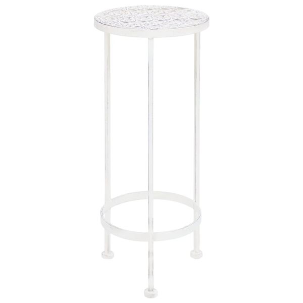 vidaXL Set Piedistalli per Piante 3 pz Vintage Effetto Bianco Anticato