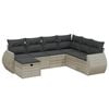 vidaXL Set Divani da Giardino 7pz con Cuscini Grigio Chiaro Polyrattan