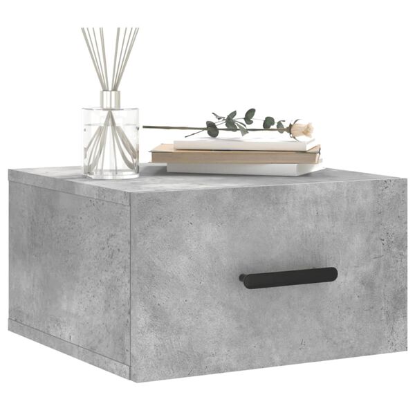 vidaXL Comodini a Muro 2 pz Grigio Cemento 35x35x20 cm