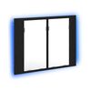 vidaXL Mobiletto per specchio da bagno Rovere Nero 60 x 12 x 45 cm