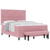 vidaXL Letto a molle con cuscino Rosa 190 x 140 cm Velluto