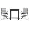 vidaXL Set da Pranzo da Giardino 3 pz Nero in Rattan PVC