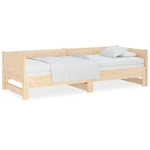 vidaXL Dormeuse Estraibile in Legno Massello di Pino 2x(80x200) cm