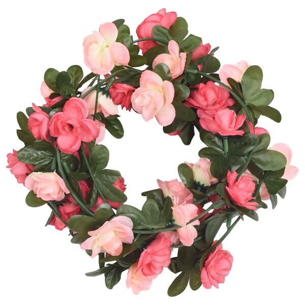 vidaXL Ghirlande Fiori Artificiali Natale 6 pz Ros&eacute; 240 cm