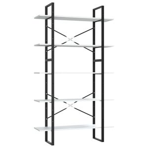 vidaXL Libreria a 5 Ripiani Bianca 100x30x175 cm in Legno Multistrato