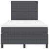 vidaXL Letto a molle con testiera Grigio Scuro e Bianco 120 x 190 cm