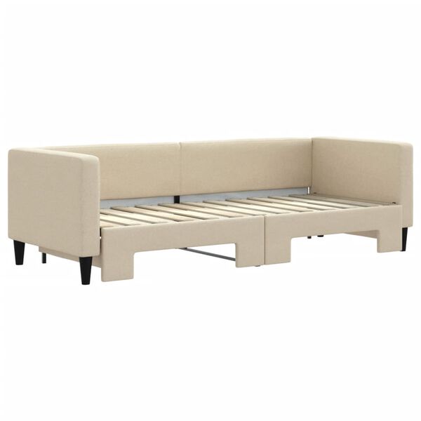 vidaXL Divano Letto con Letto Estraibile Crema 80x200 cm Tessuto