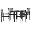 vidaXL Set da Pranzo per Giardino 5 pcs Nero