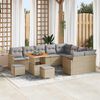vidaXL Set Divano da Giardino 12 pcs Beige Rattan in Polipropilene