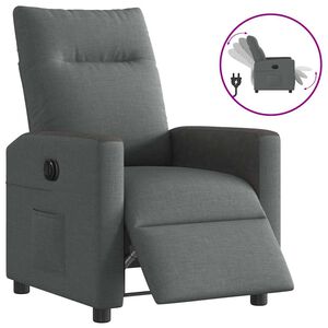 vidaXL Poltrona Elettrica Reclinabile Grigio Scuro in Tessuto