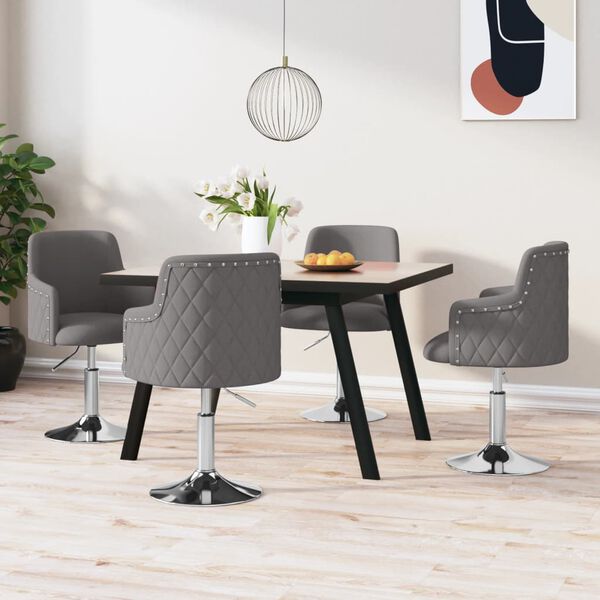 vidaXL Sedie da Pranzo 4 pz Grigio Scuro in Tessuto