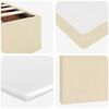 vidaXL Struttura Letto Pouf con Materasso Crema 120x200 cm in Tessuto
