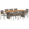 vidaXL Set da Pranzo per Giardino 9 pcs Grigio polyrattan