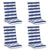 vidaXL Cuscino da Esterno 4 pz Tessuto Blu e Bianco 120 x 50 x 7 cm