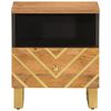 vidaXL Comodino Marrone e Nero in Legno Massello di Mango
