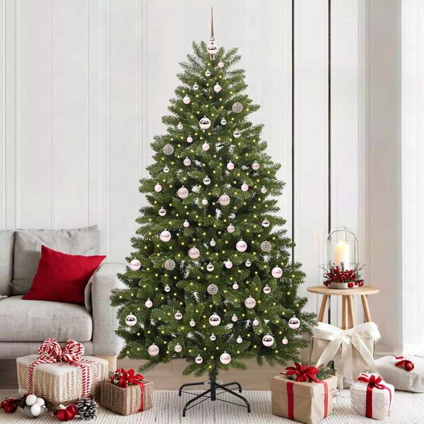 vidaXL Albero di Natale artificiale Verde 210 cm PVC e Metallo