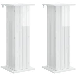 vidaXL Supporto per piante 2 pz Bianco Lucido 30,5 x 30 x 80,5 cm