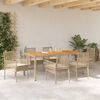 vidaXL Set da Pranzo per Giardino 7 pcs Beige polyrattan