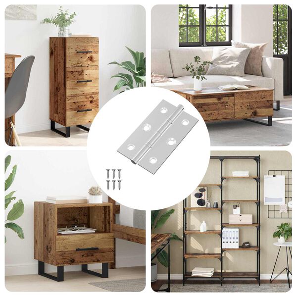 vidaXL Cerniera Tinta unita 12 pcs Argento 58 x 35 x 1 mm Acciaio