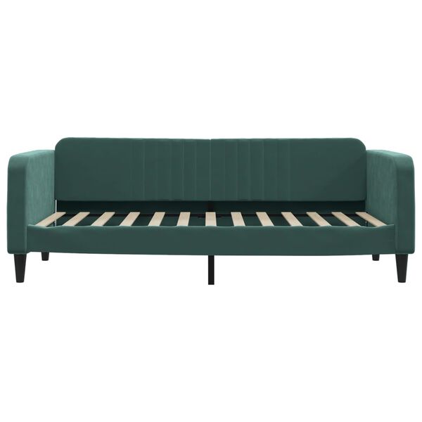 vidaXL Letto da Giorno Verde Scuro 90x200 cm in Velluto
