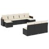 vidaXL Set Divani da Giardino 10pz con Cuscini in Polyrattan Nero