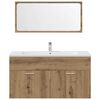 vidaXL Set Mobili da Bagno 3 pz Rovere Artigianale Legno Multistrato