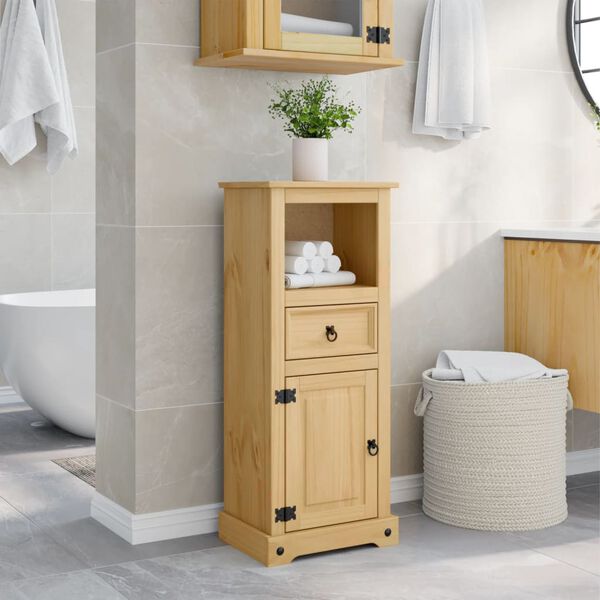 vidaXL Mobile da Bagno Corona 45x33x110 cm in Legno Massello di Pino