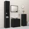 vidaXL Set Mobili da Bagno 3 pz Nero in Truciolato