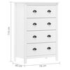 vidaXL Credenza Hill con 4 Cassetti 79x40x110 cm in Massello di Pino
