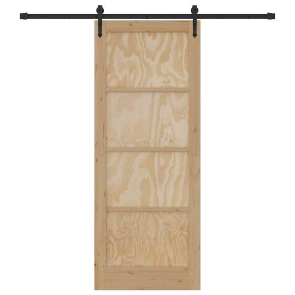vidaXL Porta scorrevole ORKDAL Naturale e Nero 83 x 211 cm