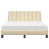 vidaXL Letto con Materasso Hanko Crema 140x200 cm in Tessuto