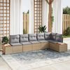 vidaXL Set Divano da Giardino 6 pcs beige e grigio chiaro Poly Rattan