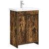 vidaXL Set di mobili per il bagno Rovere Fumo 81 x 40 x 84,5 cm