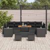 vidaXL Set Divano da Giardino 10 pcs Nero polyrattan