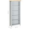 vidaXL Libreria a 5 Ripiani 60x22,5x140 cm in Massello di Rovere