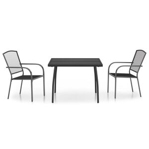 vidaXL Set da Pranzo da Giardino 3 pz in Acciaio Antracite