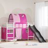 vidaXL Struttura del letto loft per bambini Bianco e Rosa Metallo
