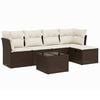vidaXL Set Divano da Giardino 6 pz con Cuscini Marrone in Polyrattan