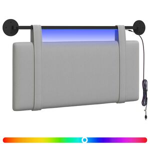 vidaXL Testiera sospesa Con luce LED Grigio Nuvola Tessuto