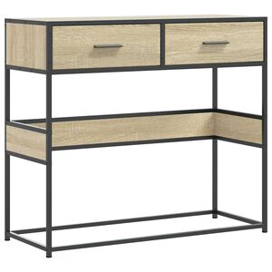 vidaXL Tavolo Consolle Rovere Sonoma 90x35x80 cm in Legno Multistrato
